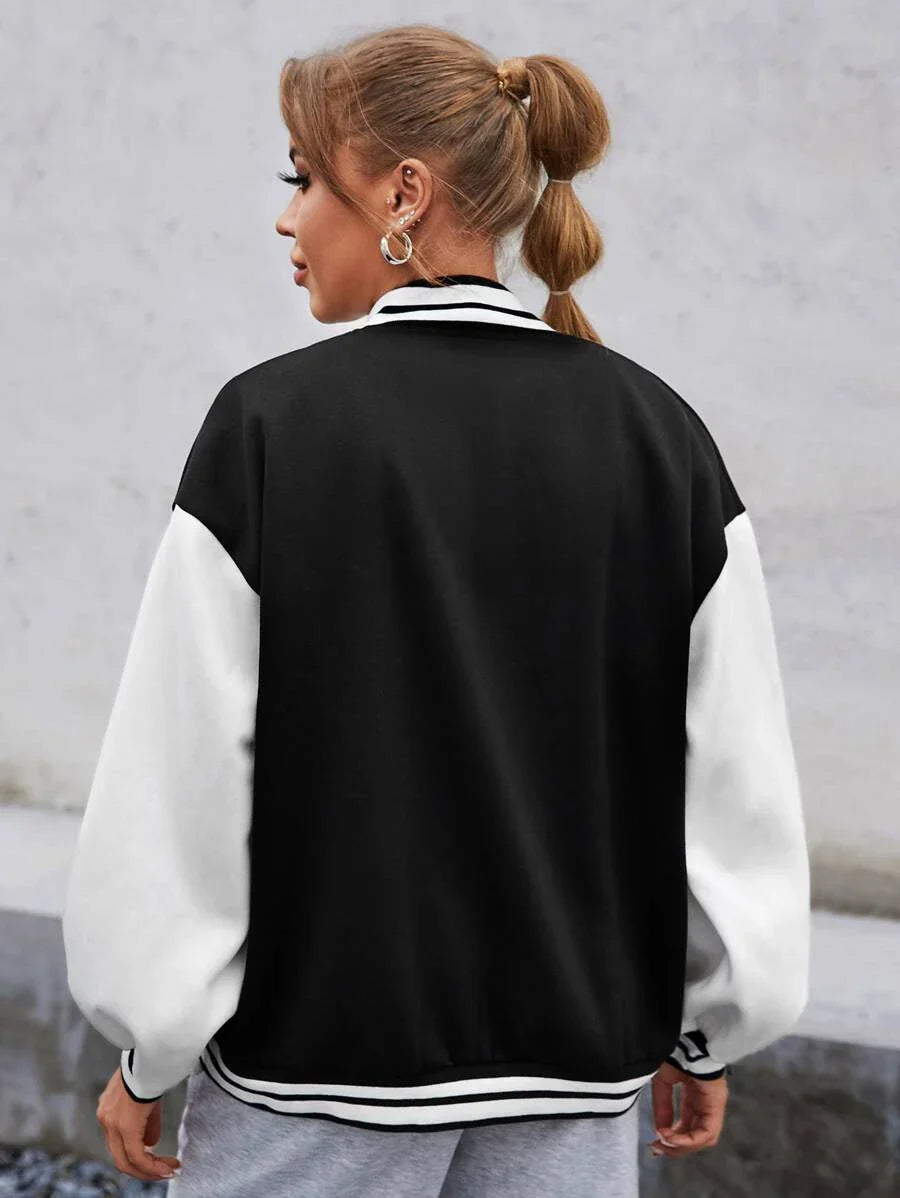 Hochschulmannschaft College Jacke für Damen mit Buchstabenprint | Sportlich