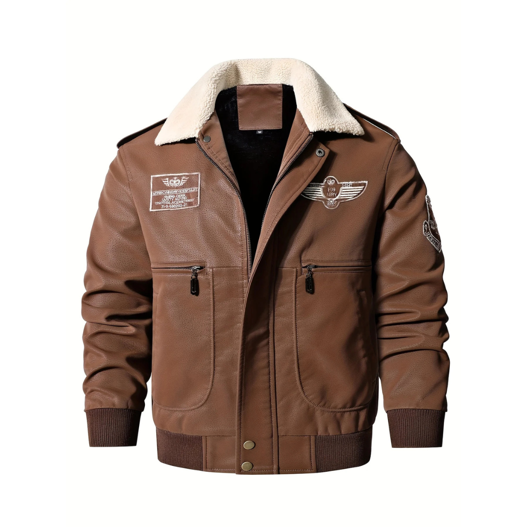 Herren Langarm Bomber Jacke | Reißverschlusstaschen