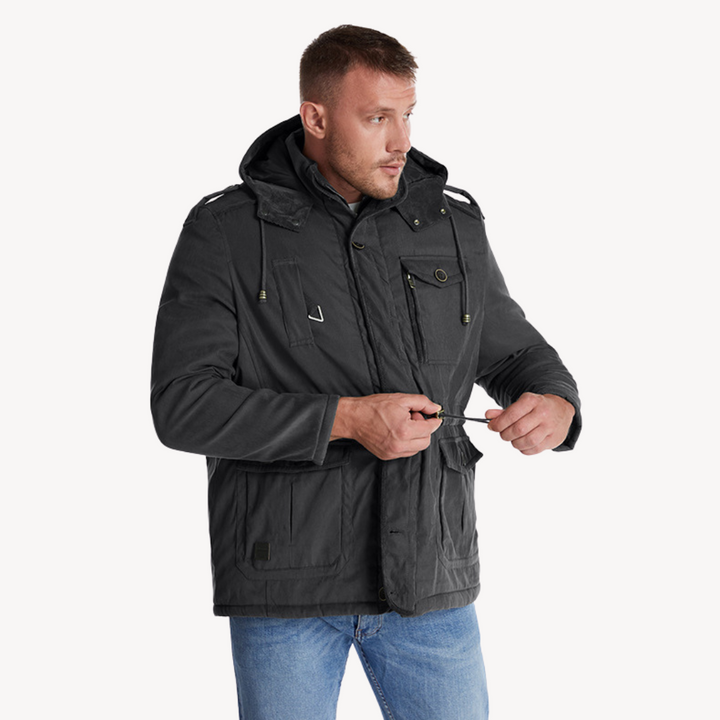 Herren Jacke mit Kapuze und mehreren Taschen | Winter