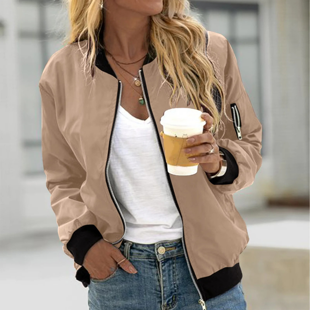 Klassische damen-bomberjacke