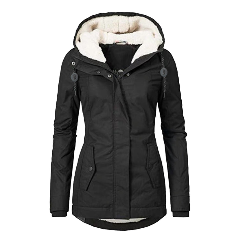 Damen Winter Kapuzenmantel | Lange Ärmel