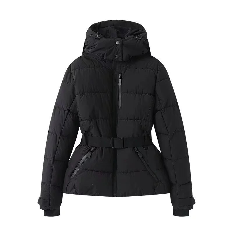 Damen Pufferjacke mit Gürtel | Wasserdicht