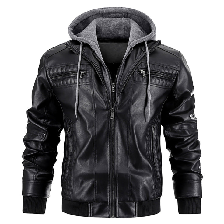 Herren Jacke mit Kapuze und Reißverschluss | Rippenbündchen