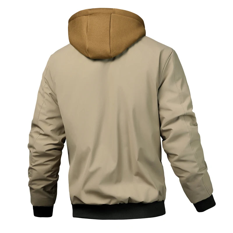 Herren Warme Dick Bomber Herbst jacke | Kapuze