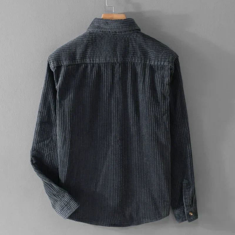 Herren Cord Jacke mit Brusttasche | Knopf Daunen