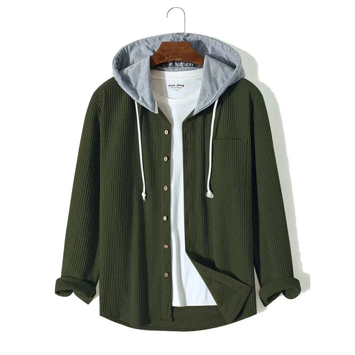 Herren Cord Jacke mit Knopfleiste | Kapuze
