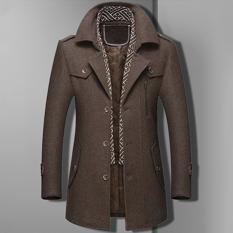 Herren Stilvoller Kragenmantel | Slim Fit