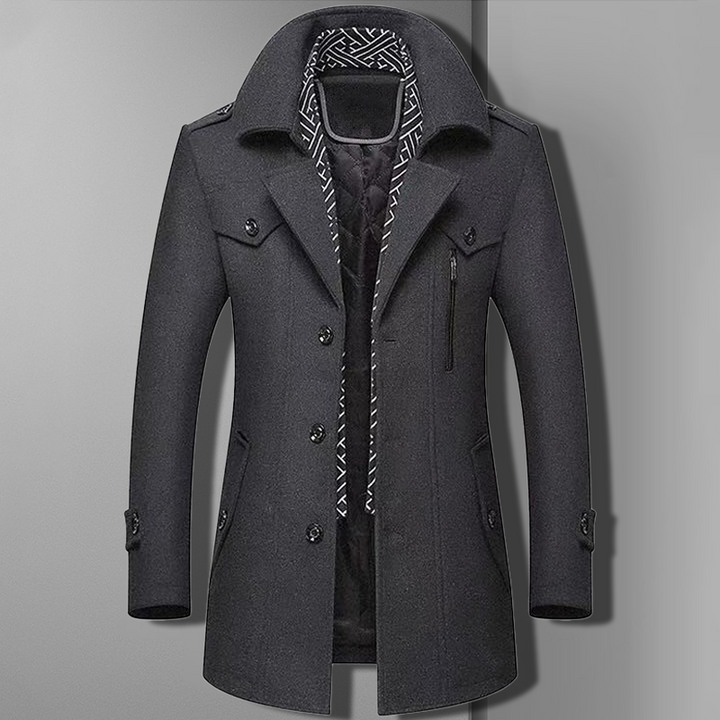 Herren Stilvoller Kragenmantel | Slim Fit