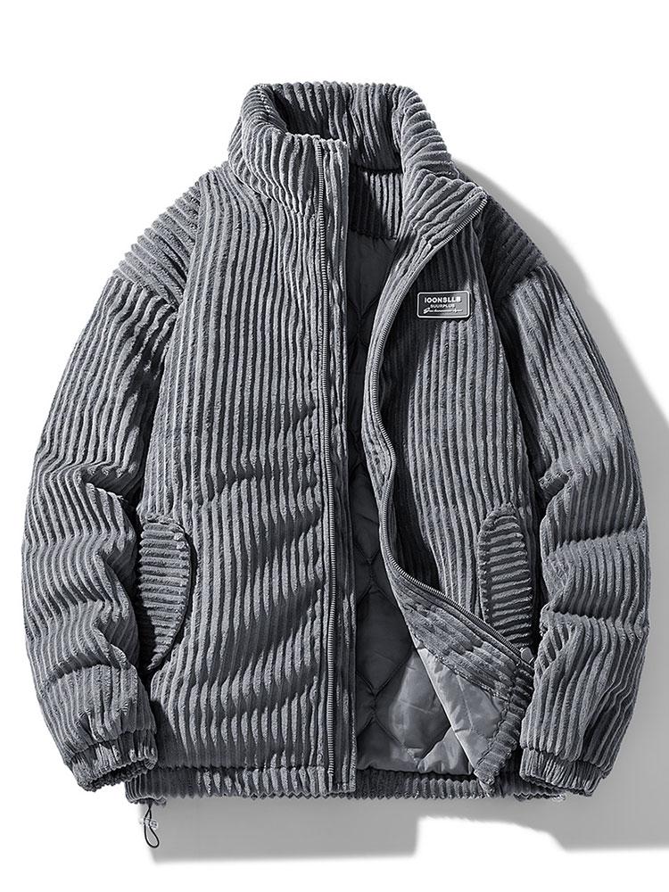 Herren Cord jacke mit Reißverschluss | Stehkragen