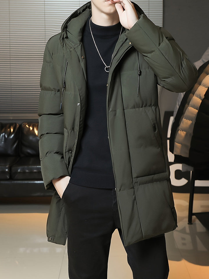 Herren Lange Kapuzen Puffer Jacke | Winter
