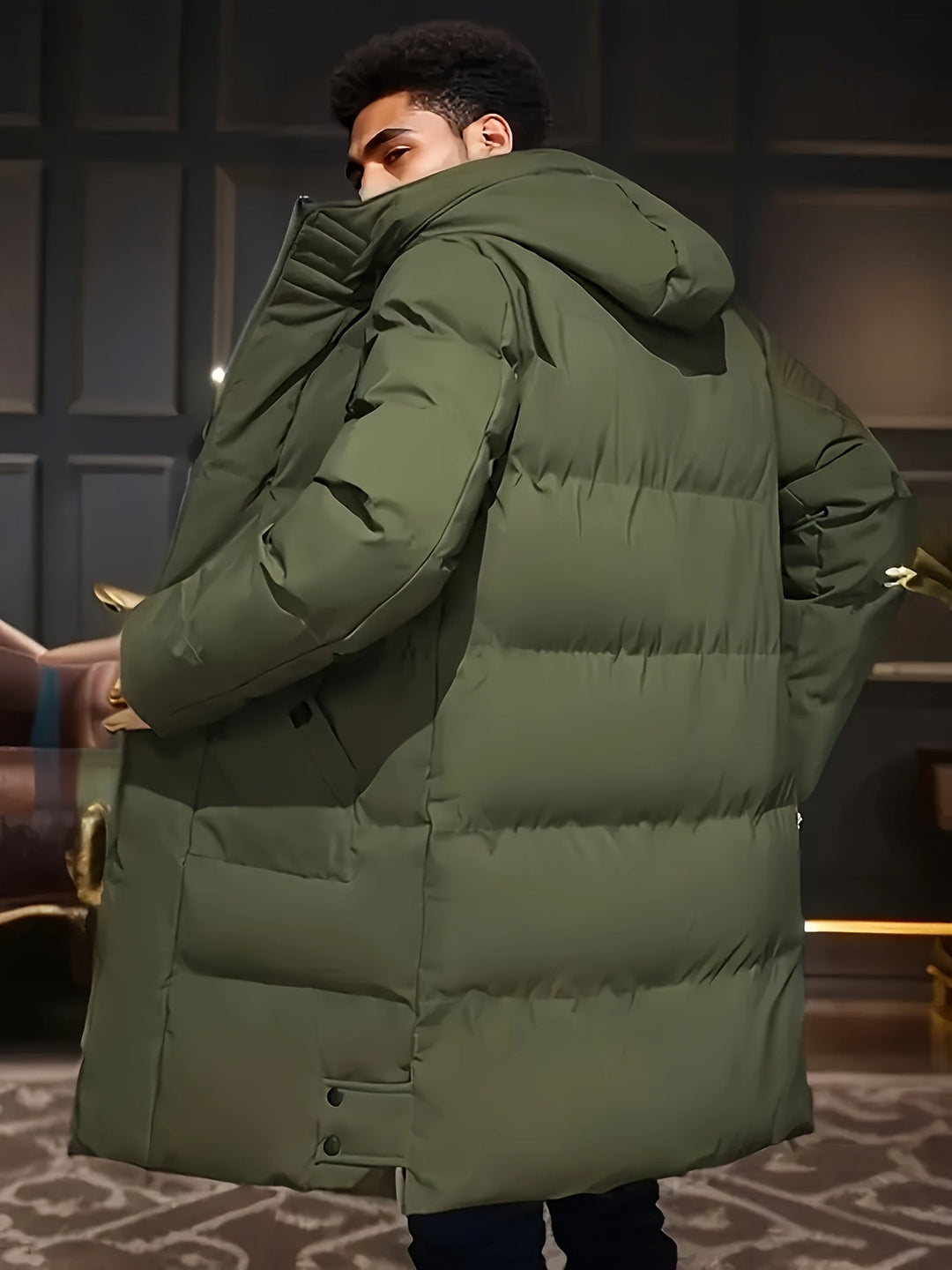 Herren lange Puffer Daunen Winterjacke | Wasserdicht