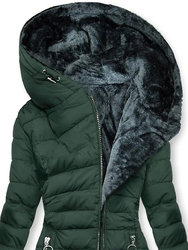 Damen Übergroße Lange Puffer Jacke | Kapuze