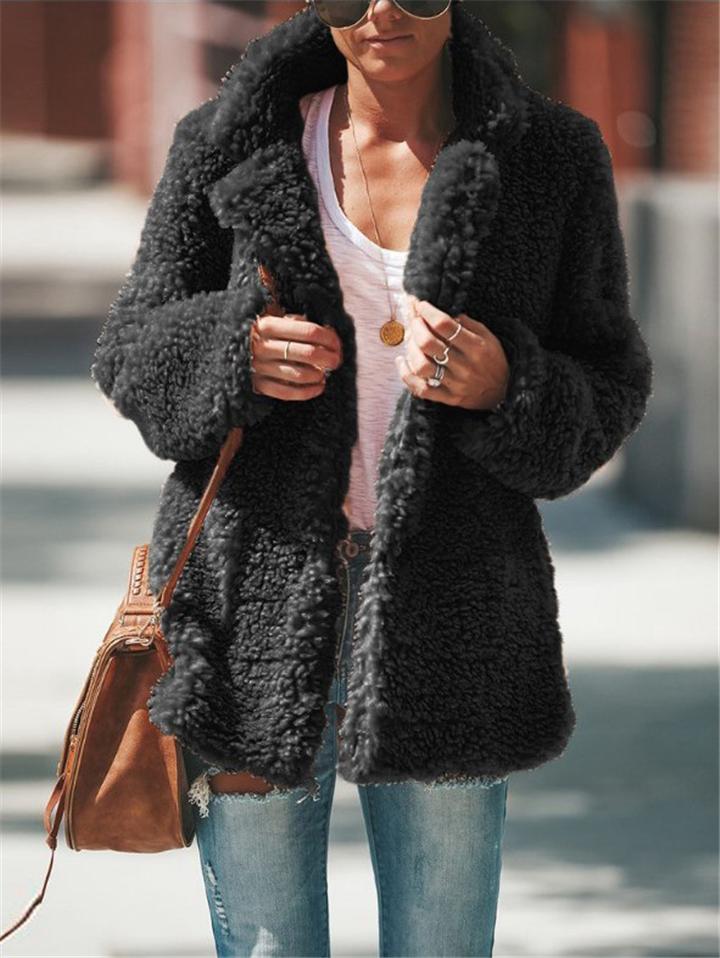 Klassische Damen Teddy Jacke | Flauschig
