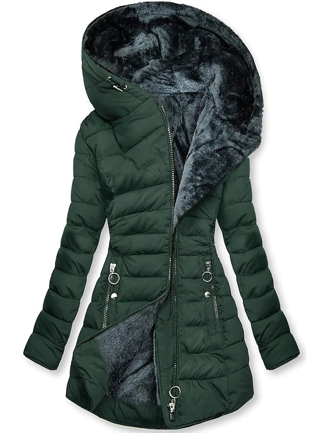 Damen Übergroße Lange Puffer Jacke | Kapuze