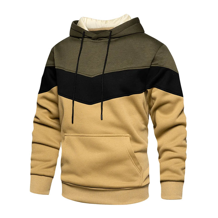 Warmer patchwork-hoodie für herren