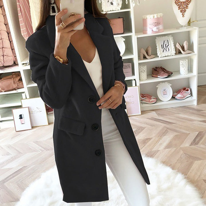 Damen Langer Mantel mit Knopfleiste | Stilvoll