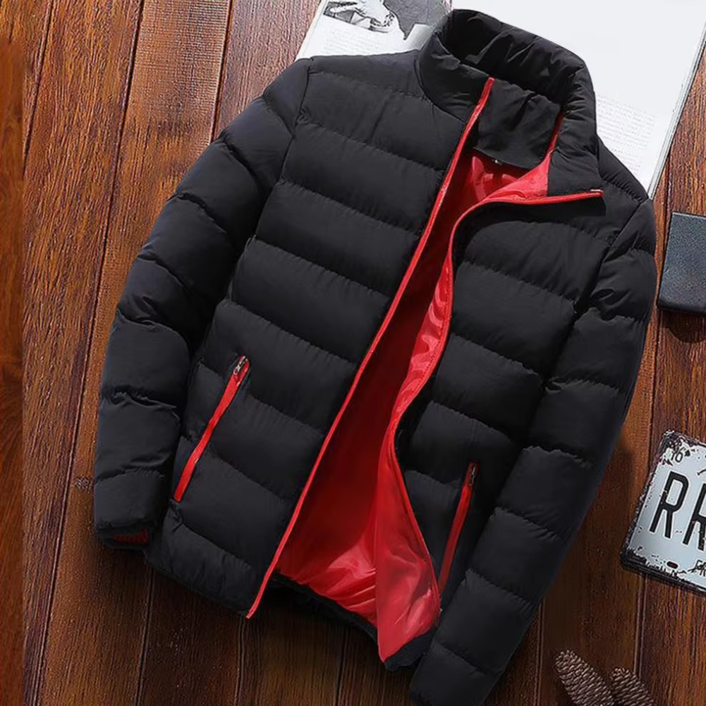 Herren Lässig Puffer Daunenjacke | Reißverschluss