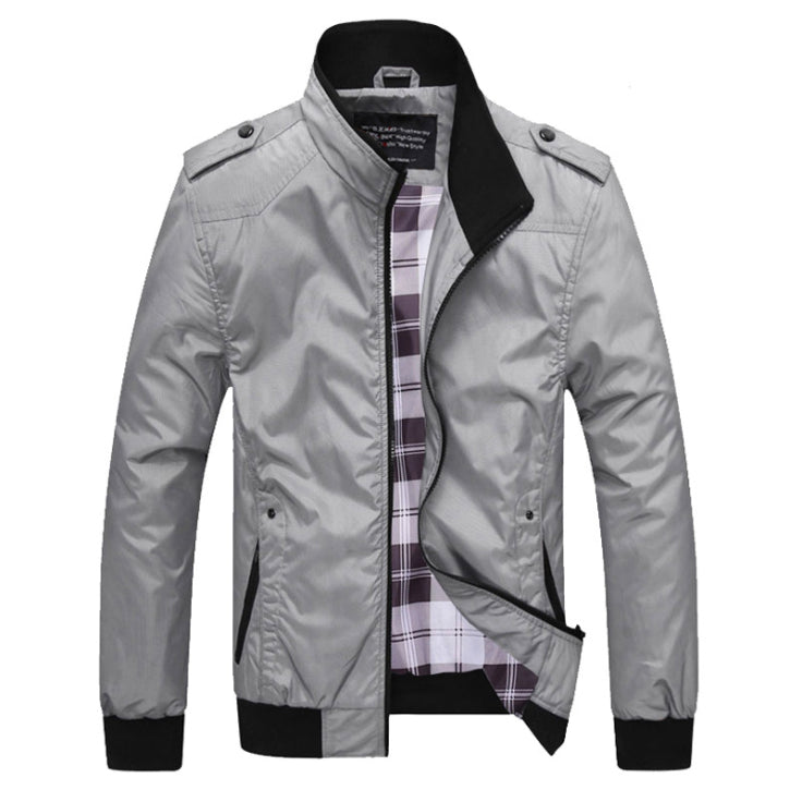 Herren Langarm Stehkragen Jacke | Reissverschluss