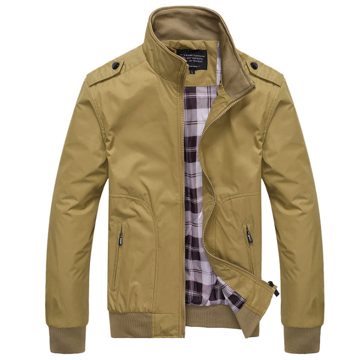 Herren Langarm Stehkragen Jacke | Reissverschluss