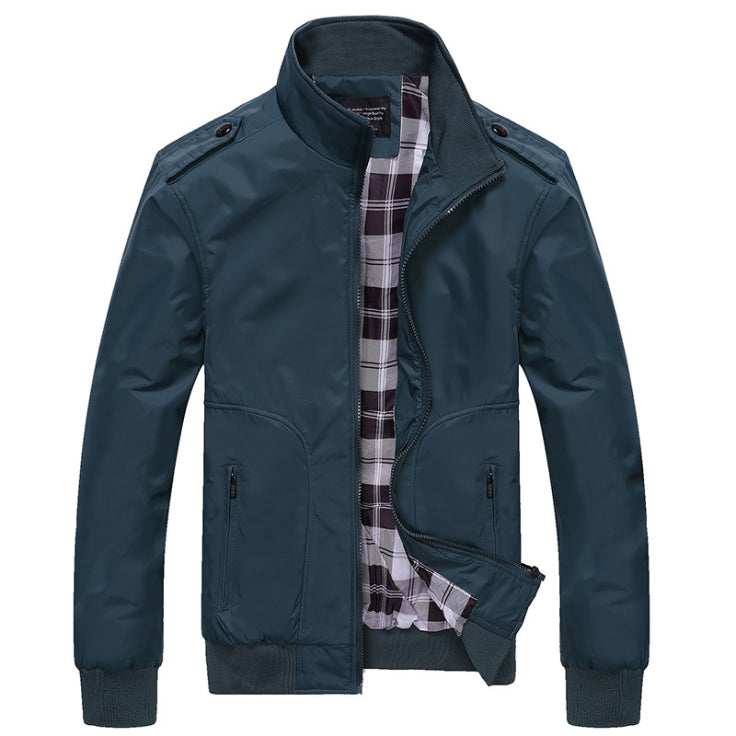 Herren Langarm Stehkragen Jacke | Reissverschluss
