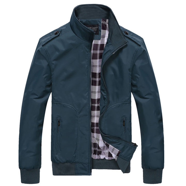 Herren Langarm Stehkragen Jacke | Reissverschluss