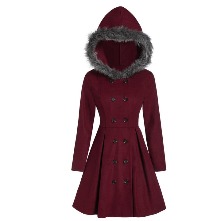 Winter Jacke Lang mit Kapuze und doppelter Knopfleiste  für Damen | Vielseitig