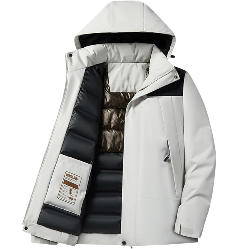 Unisex-Skijacke mit Kapuze und Taschen | Winter