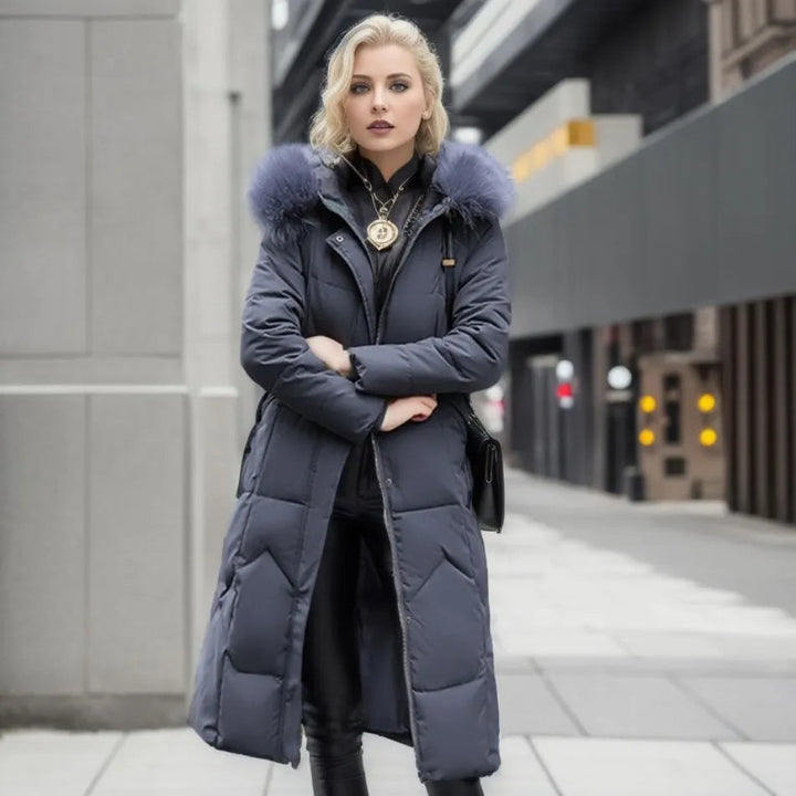 Damen Lange Puffer-Parka-Jacke | Kapuze