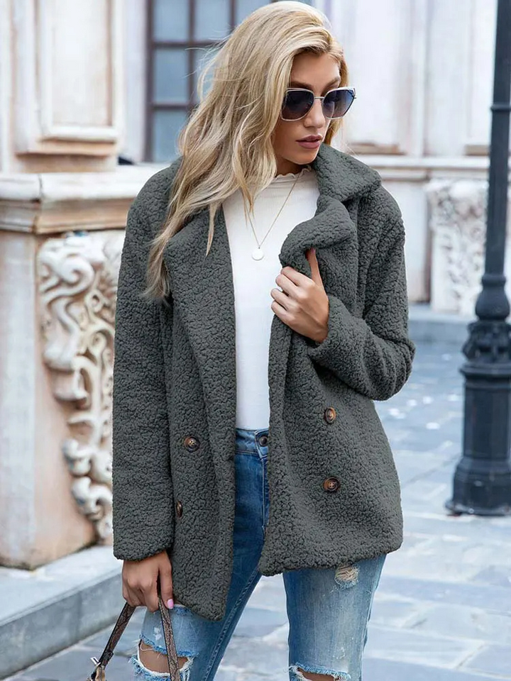 Flauschige Teddy Jacke für Damen | Schlanke Passform