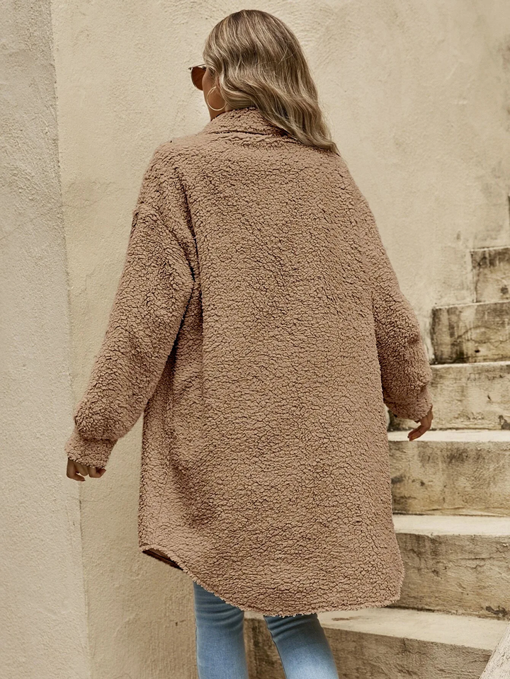 Damen Lang Teddy Jacke | Moderne