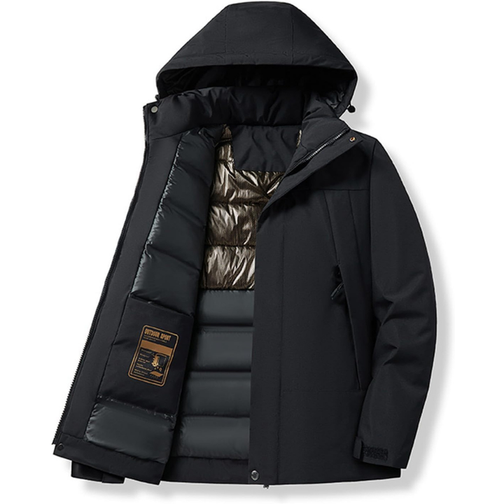 Unisex-Skijacke mit Kapuze und Taschen | Winter
