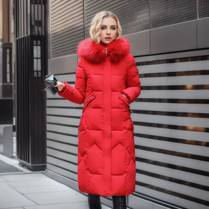 Damen Lange Puffer-Parka-Jacke | Kapuze