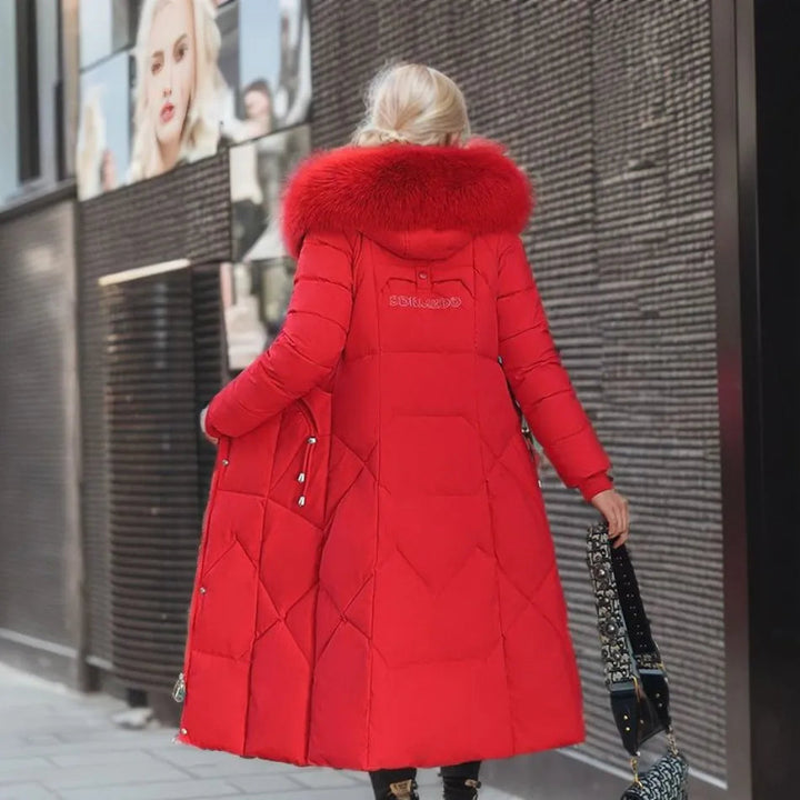 Damen Lange Puffer-Parka-Jacke | Kapuze