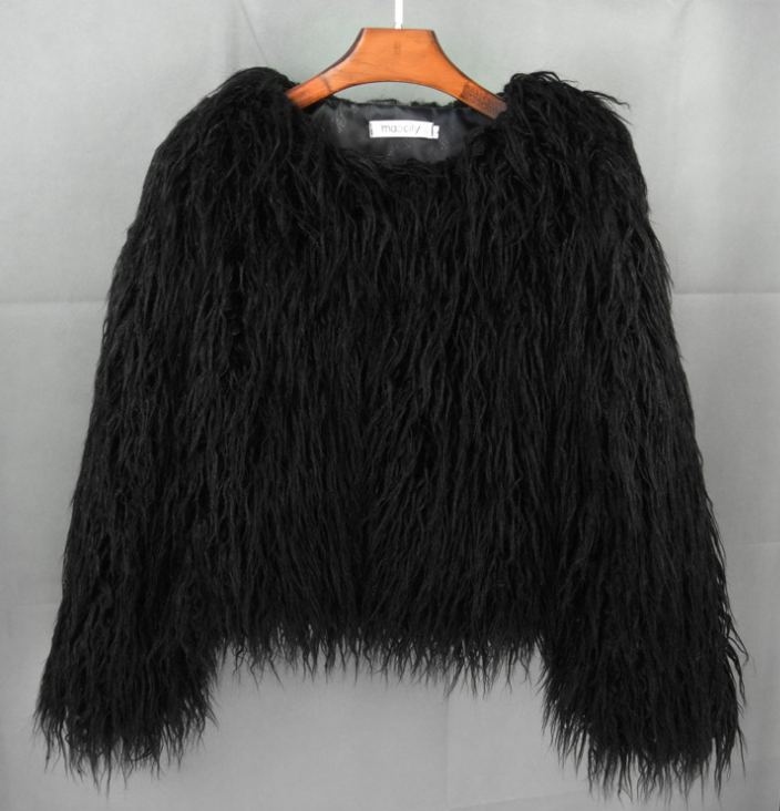 Damen Flauschiger Wintermantel | Lange Ärmel