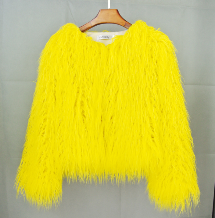 Damen Flauschiger Wintermantel | Lange Ärmel
