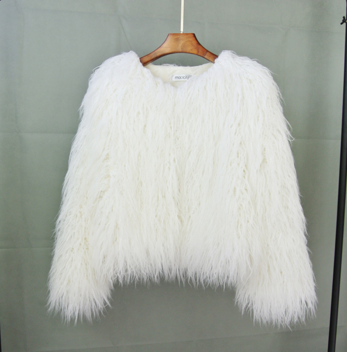 Damen Flauschiger Wintermantel | Lange Ärmel