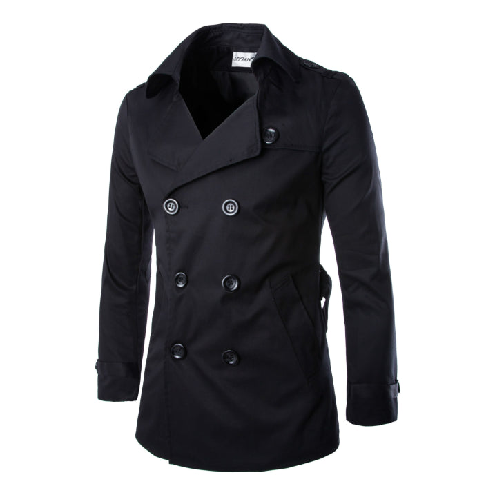 Herren Zweireihiger Trenchmantel | Gürtel