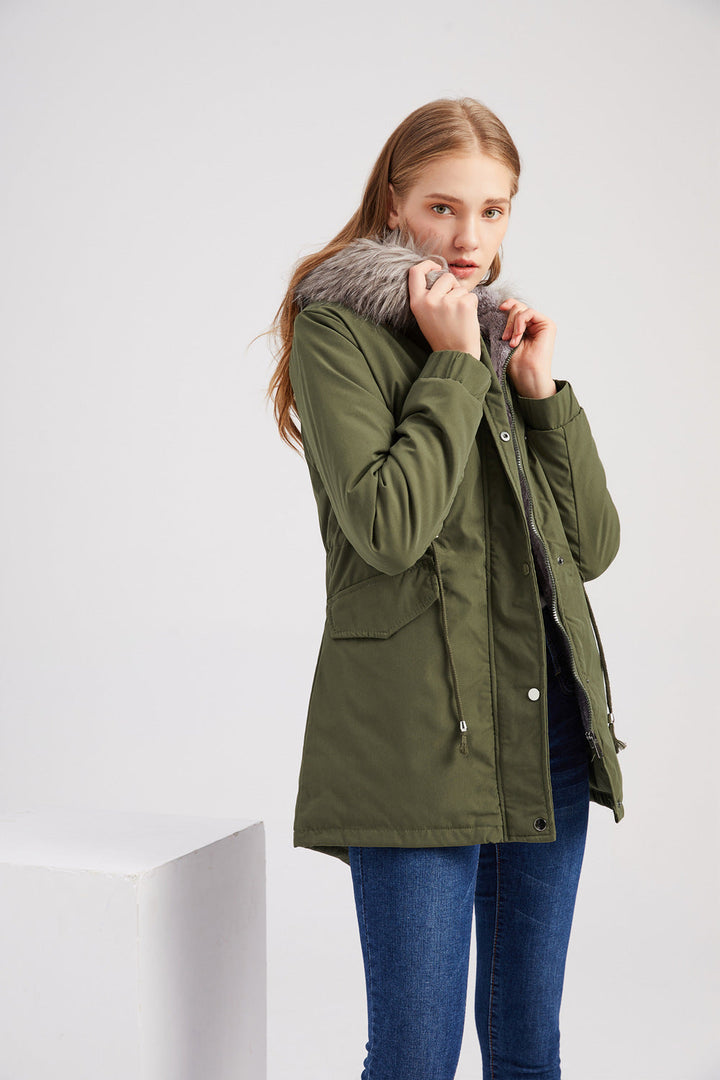 Damen Moderner Parka mit Kapuze | Verstellbarer Gürtel