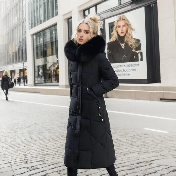 Damen Lange Puffer-Parka-Jacke | Kapuze