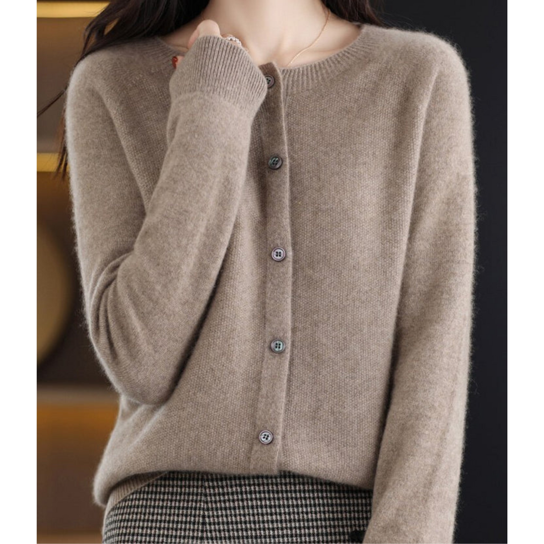 Elegante Woll-Cardigan mit Knopfverschluss
