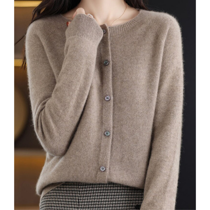 Elegante Woll-Cardigan mit Knopfverschluss