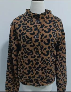 Bomberjacke mit Leoparden-Muster für Damen | Kurz