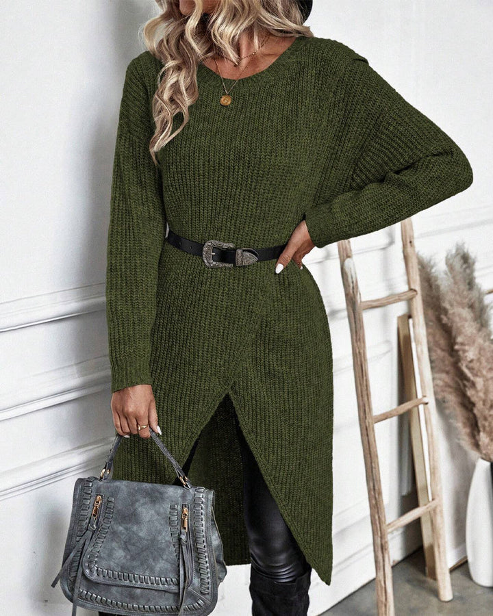 Langes modisches Pullover-Kleid
