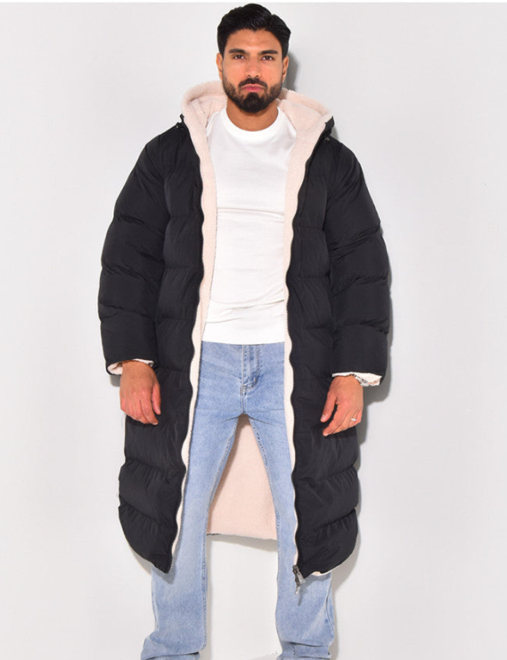 Vintage Dicker Lang Parka Herren | Schwarz