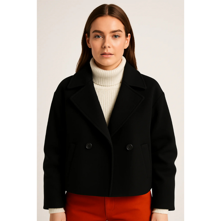 Damen Kurzer Stilvoller Mantel | Langarm
