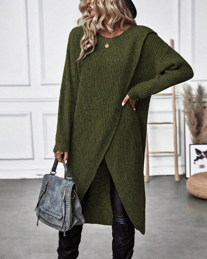 Langes modisches Pullover-Kleid