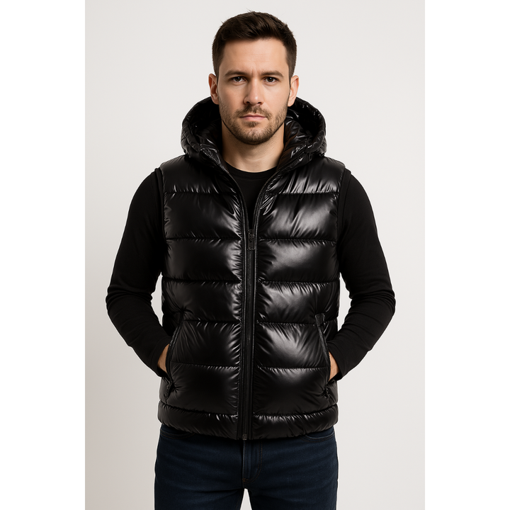 Herren Puffer Ärmellos Weste | Glänzend