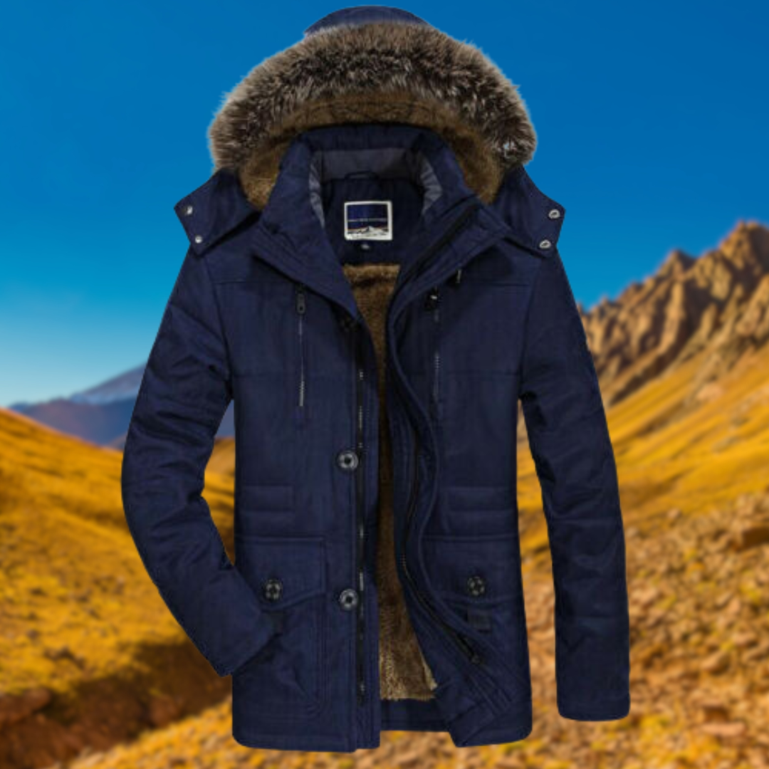 Herren-Winterparka mit Kapuze | Mehrere Taschen