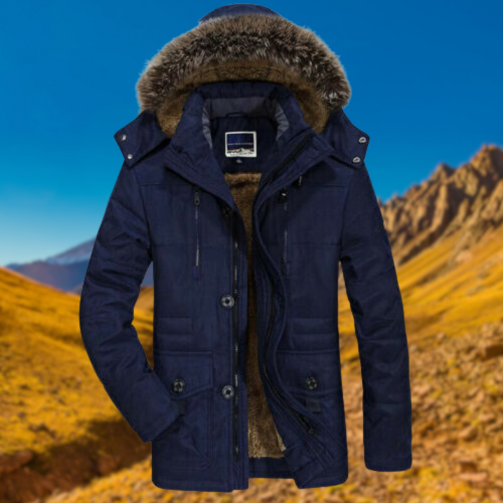 Herren-Winterparka mit Kapuze | Mehrere Taschen