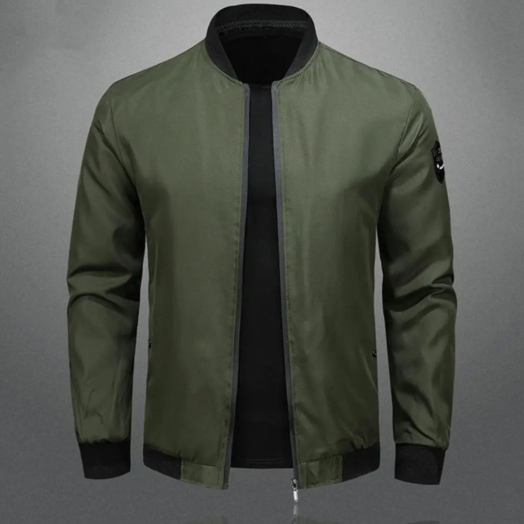 Herren Stehkragen Bomber Jacke | Reißverschluss